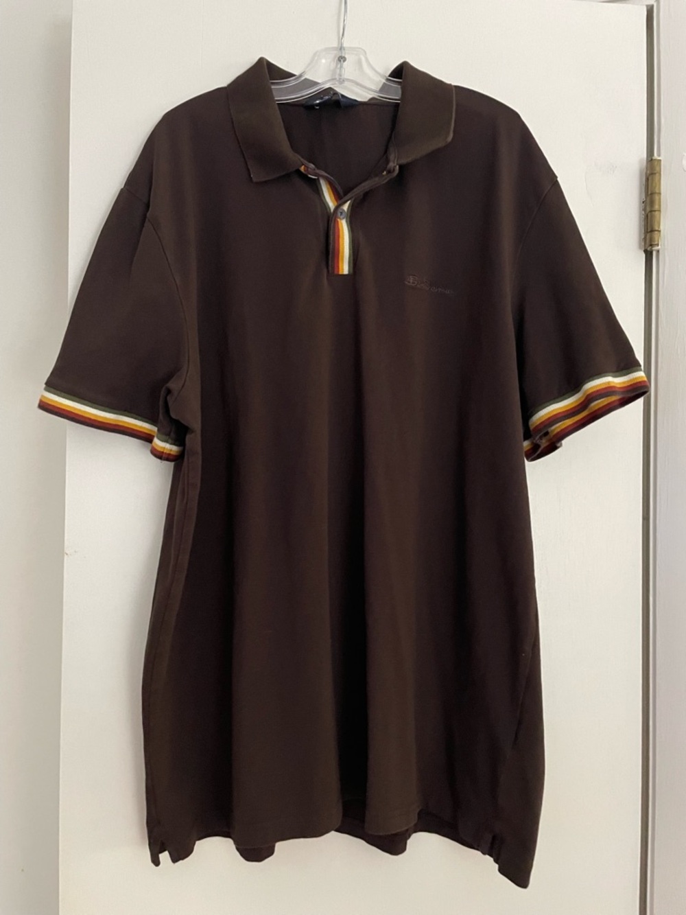 Ben Sherman brown polo shirt with stripe details